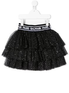 Balmain Kids юбка из тюля с блестками