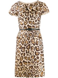 Christian Dior платье 2000-х годов с леопардовым принтом pre-owned