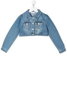 Chiara Ferragni Kids укороченная джинсовая куртка