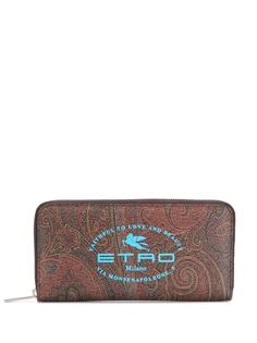 Etro кошелек с логотипом и принтом пейсли