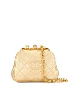 Chanel Pre-Owned стеганая сумка на плечо 1990-х годов с эффектом металлик