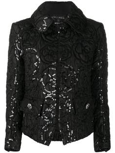 Chanel Pre-Owned жаккардовая куртка 2000-х годов с пайетками