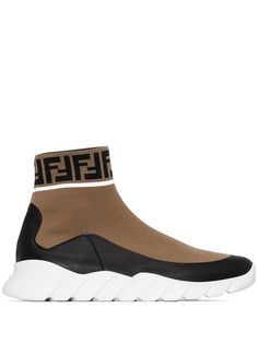 Fendi кроссовки-носки с узором FF
