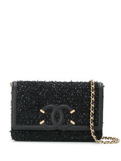 Chanel Pre-Owned твидовая сумка через плечо 2019-го года