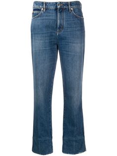 Valentino укороченные джинсы прямого кроя с эффектом потертости