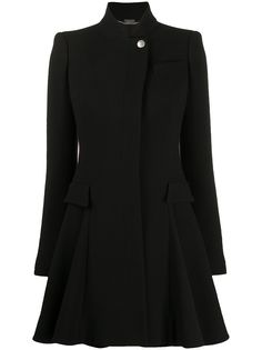 Alexander McQueen однобортное пальто с расклешенным подолом