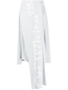 Off-White юбка с драпировкой и логотипом