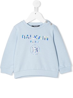 Balmain Kids толстовка со светоотражающим логотипом