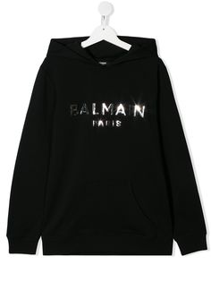 Balmain Kids худи с зеркальным логотипом