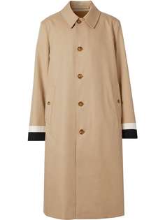 Burberry пальто с полосатыми манжетами