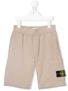 Stone Island Junior шорты с нашивкой-логотипом