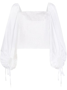 Federica Tosi блузка с объемными рукавами и квадратным вырезом