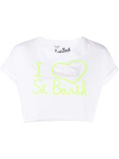 Mc2 Saint Barth укороченная футболка Love с логотипом