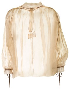 peng tai прозрачная блузка с завязками на рукавах