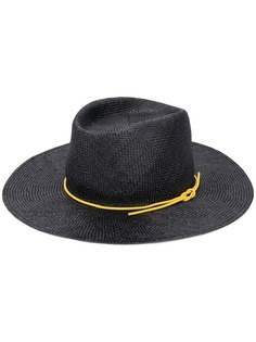 Maison Michel соломенная шляпа с контрастным шнурком