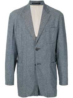 Yohji Yamamoto Pre-Owned двубортный пиджак со строчкой в тон