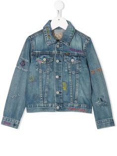 Ralph Lauren Kids джинсовая куртка с вышивкой