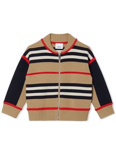 Burberry Kids полосатый кардиган