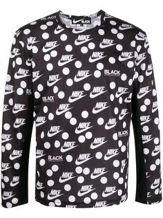 Black Comme Des Garçons топ с длинными рукавами и логотипом из коллаборации с Nike