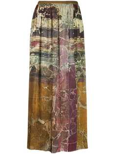 Uma Wang юбка прямого кроя с абстрактным принтом
