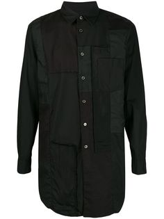 Black Comme Des Garçons рубашка с длинными рукавами в технике пэчворк