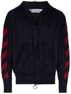 Off-White худи на молнии с принтом