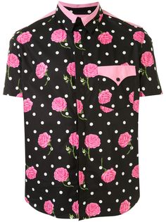 Paco Rabanne рубашка в горох с цветочным принтом