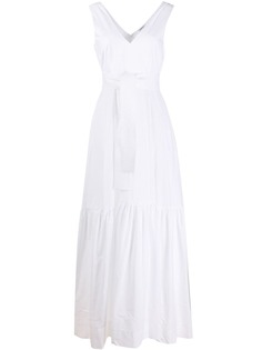 P.A.R.O.S.H. расклешенное платье макси с поясом на завязках