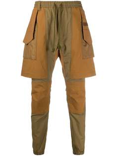 White Mountaineering брюки со вставкой-шортами