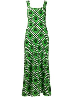 Rixo платье в клетку с цветочным принтом