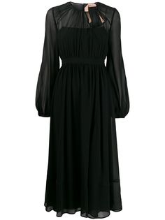Nº21 плиссированное платье с длинными рукавами из тюля