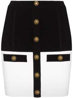 Balmain двухцветная юбка мини
