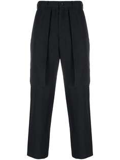 Black Comme Des Garçons straight leg side flap pocket trousers