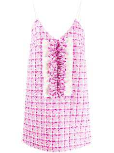 MSGM платье мини с вышивкой и оборками