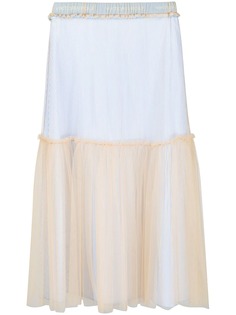 Viktor & Rolf мини-юбка с наружными швами и вставкой из тюля