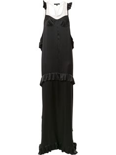 Vera Wang длинное платье с оборками