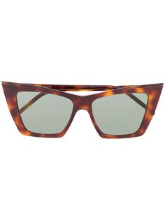 Saint Laurent Eyewear солнцезащитные очки в оправе кошачий глаз черепаховой расцветки