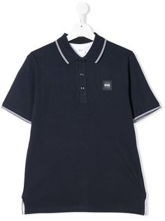 BOSS Kidswear рубашка поло с контрастной отделкой и логотипом