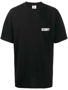 Vetements футболка Security с круглым вырезом