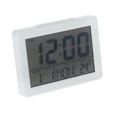 Часы-будильник luazon lb-17, led подсветка, дата, часы, температура, белые