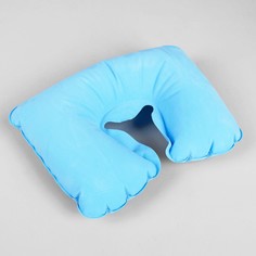 Подушка для шеи дорожная, надувная, 38 × 24 см, цвет голубой Queen Fair