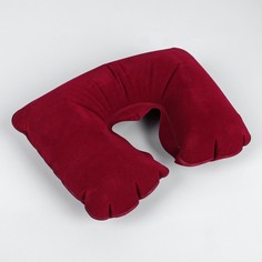 Подушка для шеи дорожная, надувная, 38 × 24 см, цвет бордовый Queen Fair