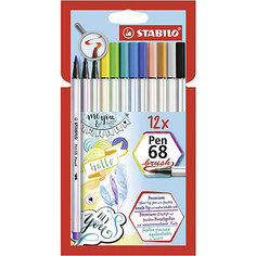 Фломастеры-кисти Stabilo Pen 68 Brush, 12 цветов