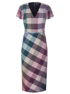 Платье фактурное в клетку Roland Mouret