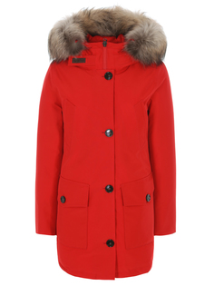 Пуховик с меховой отделкой Woolrich