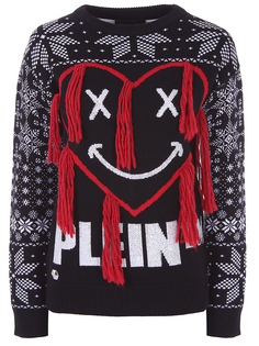 Пуловер шерстяной с принтом Philipp Plein