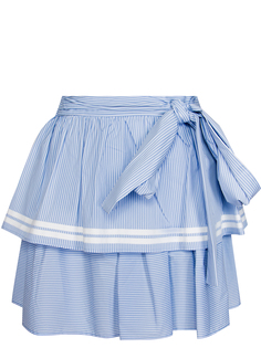 Хлопковая юбка-мини 2SK010/3052.ST141/S18 полоска Белый Голубой Terekhov Girl