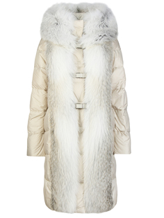 Пуховик с отделкой из меха Ermanno Scervino