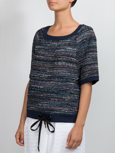 Хлопковый джемпер 949701-букле/синий Diane Von Furstenberg