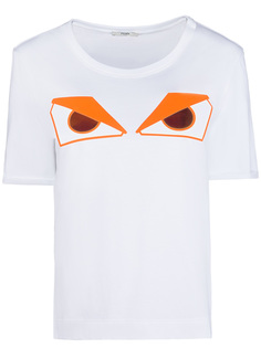 Хлопковая футболка FAF047 Белый/глаза оранж. Fendi
